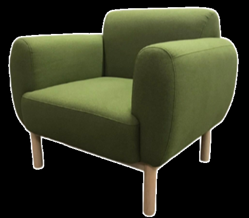 Olive Velvet Curved Armchair — custom furniture by Something Bespoke Bangkok, Belgian modern